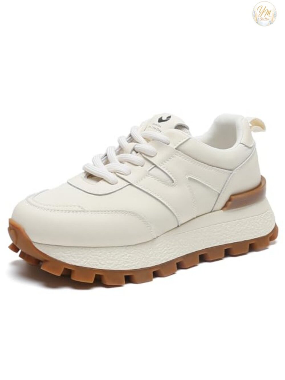 Women Platform Chunky Sneakers Lace-up Walking Shoes 1.96in Heel Breathable